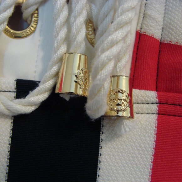 Vintage Juicy Couture Swimsuit Sailor Nautical Red White Blue Stripes Size Large - Picture 11 of 16